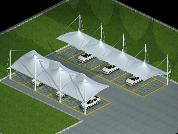 膜结构停车棚冒顶式 (1)